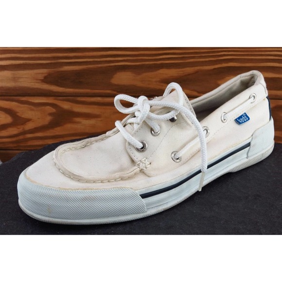 Keds Women Size 8.5 M Off‎ White Boat Shoe Fabric Wf8307m - Picture 1 of 8